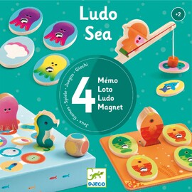 Djeco Ludo Sea 4-in-1 Wooden Game