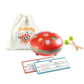 Djeco Red Metal Tongue Drum with 8 Notes