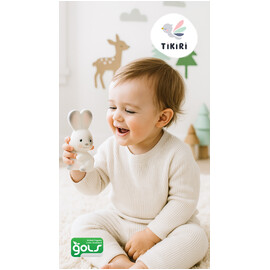 Tikiri Bunny Rubber Teether Rattle & Bath Toy (96814)