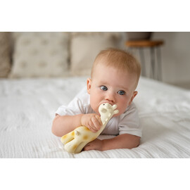 Tikiri Giraffe Rubber Teether Rattle & Bath Toy in Retail Box