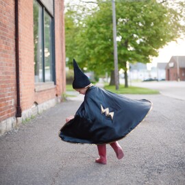 Great Pretenders Reversible Wizard Cape & Hat, Size 4-6