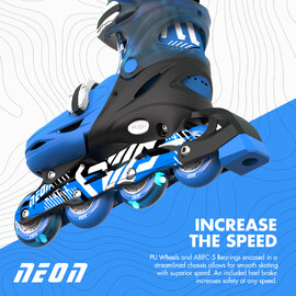 Yvolution Neon Combo Skates (Size 12-2) Blue