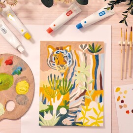 Djeco Atelier 22 - Tiger Canvas Painting Kit