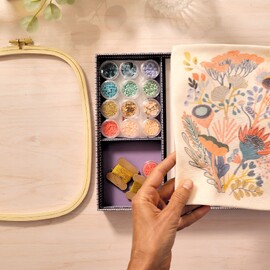 Djeco Atelier 58 - Floral Beadwork Embroidery Kit