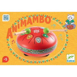 Djeco Red Metal Tongue Drum with 8 Notes