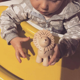Tikiri Lion Rubber Teether Rattle & Bath Toy in Retail Box