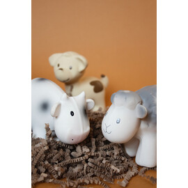 Tikiri Cow Rubber Teether Rattle & Bath Toy in Retail Box