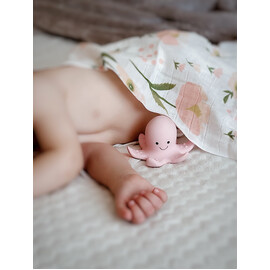 Tikiri Octopus  Rubber Teether Rattle & Bath Toy in Retail Box