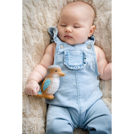 Tikiri Kookaburra Rubber Teether Rattle & Bath Toy in Retail Box