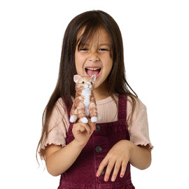 Folkmanis Orange Tabby Cat Finger Puppet