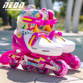 Yvolution Neon Combo Skates (Size 12-2) Pink & Yellow