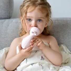 Tikiri Hippo Rubber Teether Rattle & Bath Toy in Retail Box