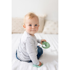 Tikiri Crocodile Rubber Teether Rattle & Bath Toy in Retail Box