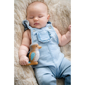 Tikiri Kookaburra Rubber Teether Rattle & Bath Toy in Retail Box