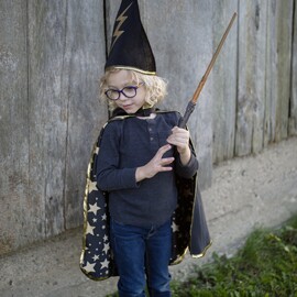 Great Pretenders Reversible Wizard Cape & Hat, Size 4-6