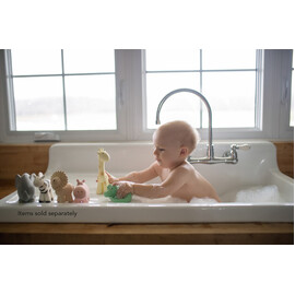 Tikiri Hippo Rubber Teether Rattle & Bath Toy in Retail Box