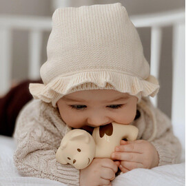 Tikiri Puppy Rubber Teether Rattle & Bath Toy in Retail Box