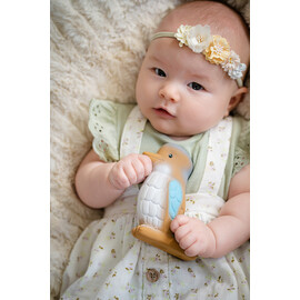 Tikiri Kookaburra Rubber Teether Rattle & Bath Toy in Retail Box