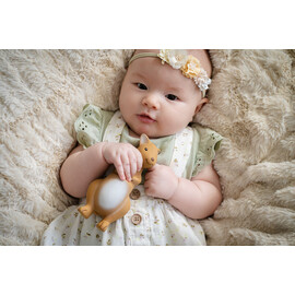 Tikiri Kangaroo Rubber Teether Rattle & Bath Toy in Retail Box