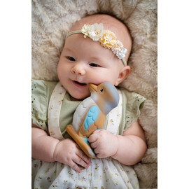 Tikiri Kookaburra Rubber Teether Rattle & Bath Toy in Retail Box