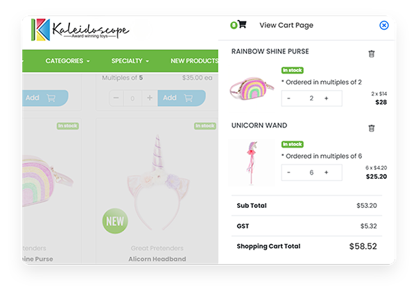 Updated Cart