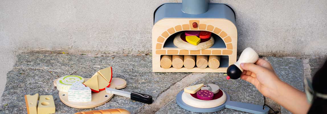 6-8 Year old Toys Development imagination Creative Play Roleplay Wooden Pizza Oven