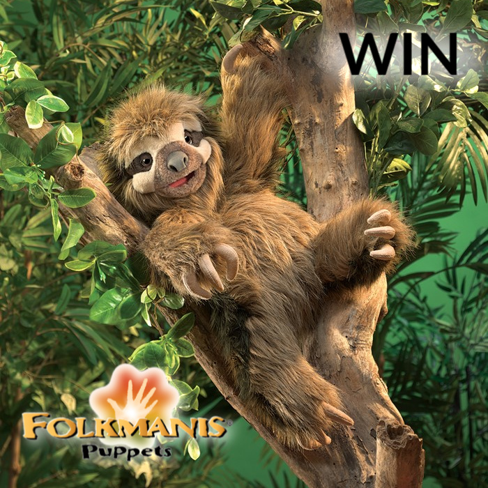 Kaleidoscope Folkmanis Sloth Puppet Instagram Compeition FM3131