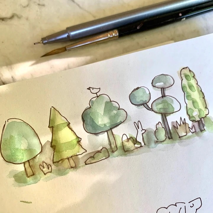 Tender Leaf Trees Sketch