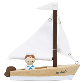 Wooden Sailing Boat & Captain