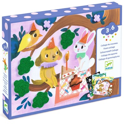 Buy Djeco Foam Collage - Sparkling Parties Activity wholesale at Kaleidoscope Australasia Pty Ltd