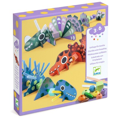 Buy Djeco Threading - Terrible Dinos Activity wholesale at Kaleidoscope Australasia Pty Ltd