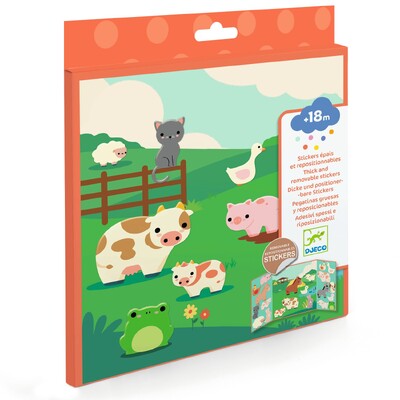 Buy Djeco Repositionable Stickers - Farm Animals wholesale at Kaleidoscope Australasia Pty Ltd