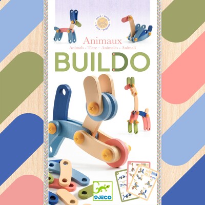 Buy Djeco Buildo - Animals Wooden Construction Set wholesale at Kaleidoscope Australasia Pty Ltd