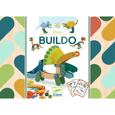 Buy Djeco Buildo - Dinosaurs Wooden Construction Set wholesale at Kaleidoscope Australasia Pty Ltd