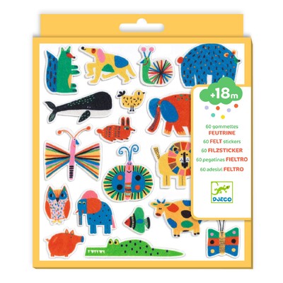 Buy Djeco 60 Felt Stickers - Animals Everywhere! wholesale at Kaleidoscope Australasia Pty Ltd