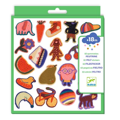 Buy Djeco 60 Felt Stickers - The Silly Ones! wholesale at Kaleidoscope Australasia Pty Ltd