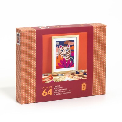 Buy Djeco Atelier 64 – Tiger Needlepoint Kit wholesale at Kaleidoscope Australasia Pty Ltd