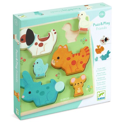 Buy Djeco Puzz and Play Friends Wooden Puzzle wholesale at Kaleidoscope Australasia Pty Ltd