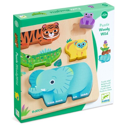Buy Djeco WoodyWild Wooden Animal Puzzle wholesale at Kaleidoscope Australasia Pty Ltd