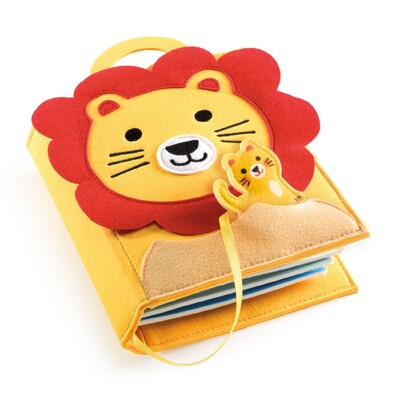 Buy Djeco SoftiBook Lion Felt Activity Book wholesale at Kaleidoscope Australasia Pty Ltd