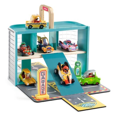 Buy Djeco Nomad Garage Portable Crazy Motors Play Set wholesale at Kaleidoscope Australasia Pty Ltd