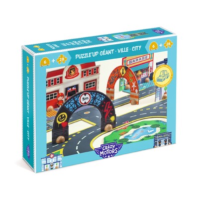 Buy Djeco Crazy Motors Puzzl'Up Giant City 33pc Puzzle wholesale at Kaleidoscope Australasia Pty Ltd