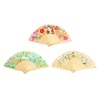 Buy Djeco Lightweight Folding Fan CDU of 9 wholesale at Kaleidoscope Australasia Pty Ltd