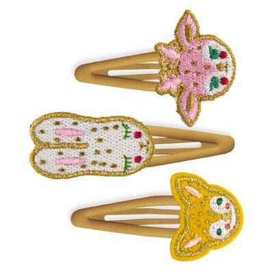 Buy Djeco Aube  Forest 3 hair clips with embroided animals wholesale at Kaleidoscope Australasia Pty Ltd