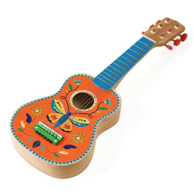 Buy Djeco Small Wooden Guitar with 6 Metal Strings wholesale at Kaleidoscope Australasia Pty Ltd