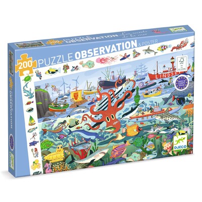 Buy Djeco Secrets of the Sea 200 Piece Observation Puzzle wholesale at Kaleidoscope Australasia Pty Ltd