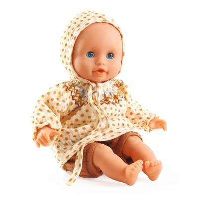 Buy Djeco 32cm Machine Washable Baby Iris Soft Baby Pomea Doll wholesale at Kaleidoscope Australasia Pty Ltd