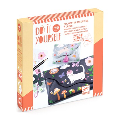 Buy Djeco Do It Yourself Joyful Friends Pouch Craft Kit wholesale at Kaleidoscope Australasia Pty Ltd