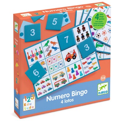 Buy Djeco Numero Bingo Counting and Number Eduludo Game wholesale at Kaleidoscope Australasia Pty Ltd