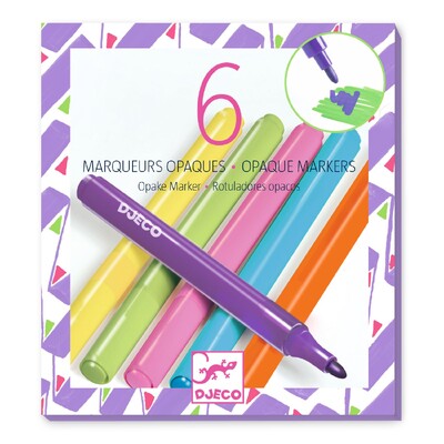 Buy Djeco 6 Opaque 80's Colour Felt Markers wholesale at Kaleidoscope Australasia Pty Ltd